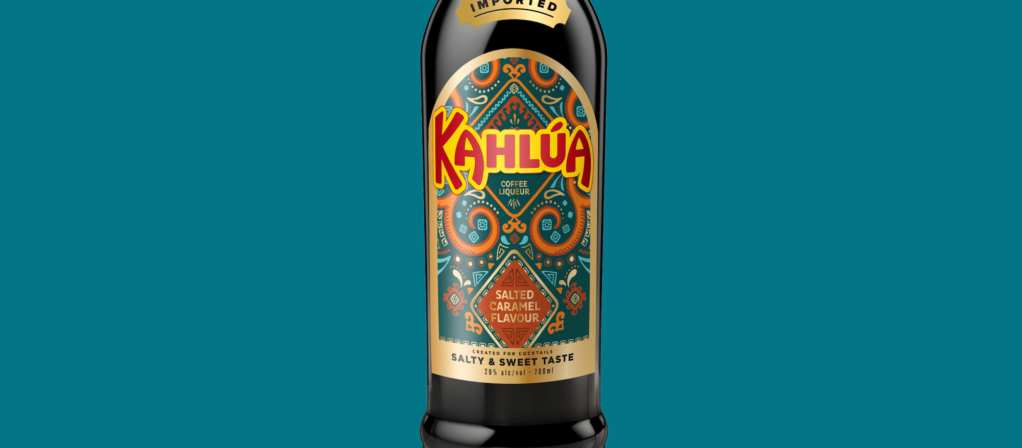 Kahlua Salted caramel flavoured coffee liqueur pack shot