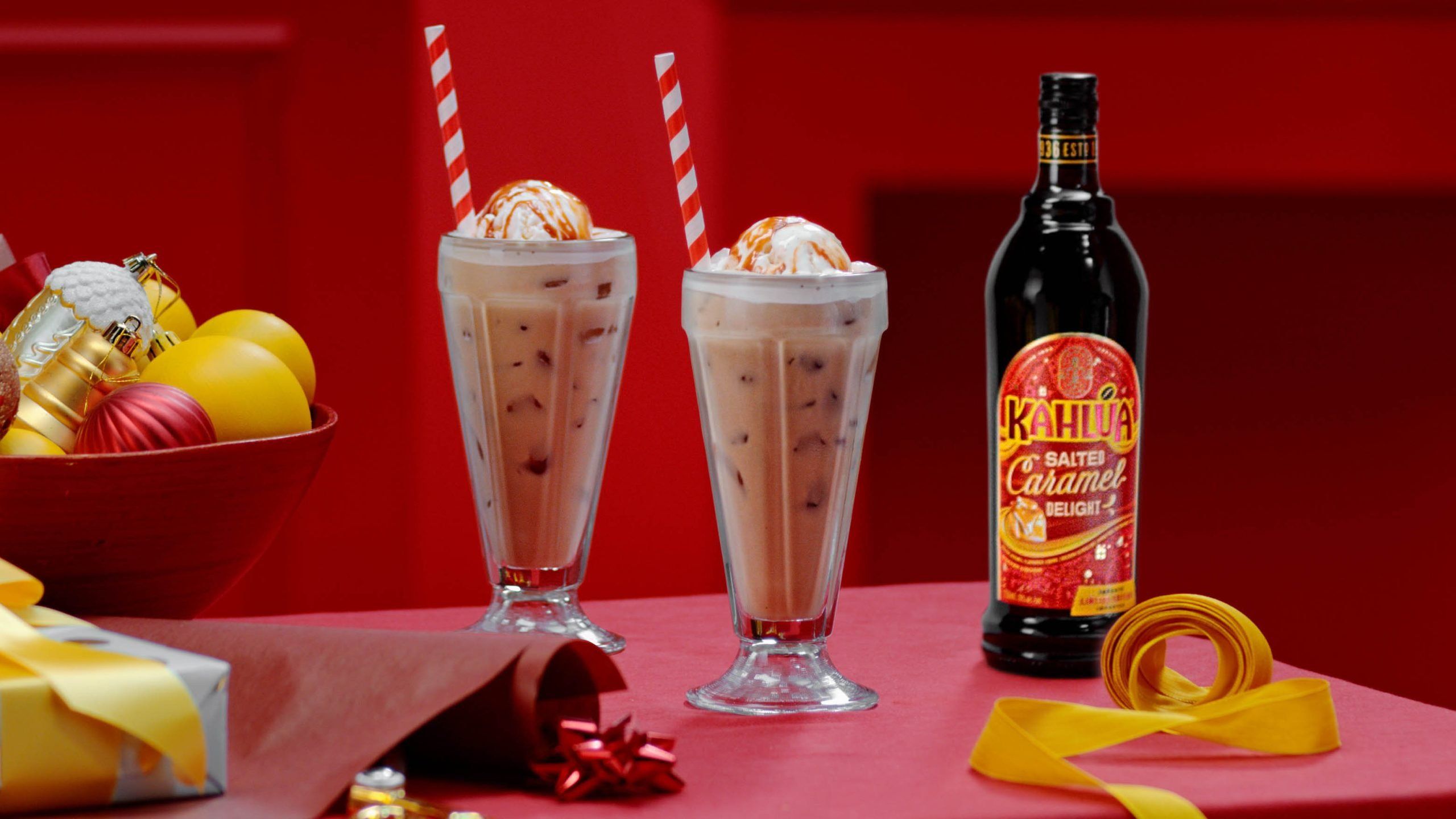 Kahlua salted caramel frappe drinks