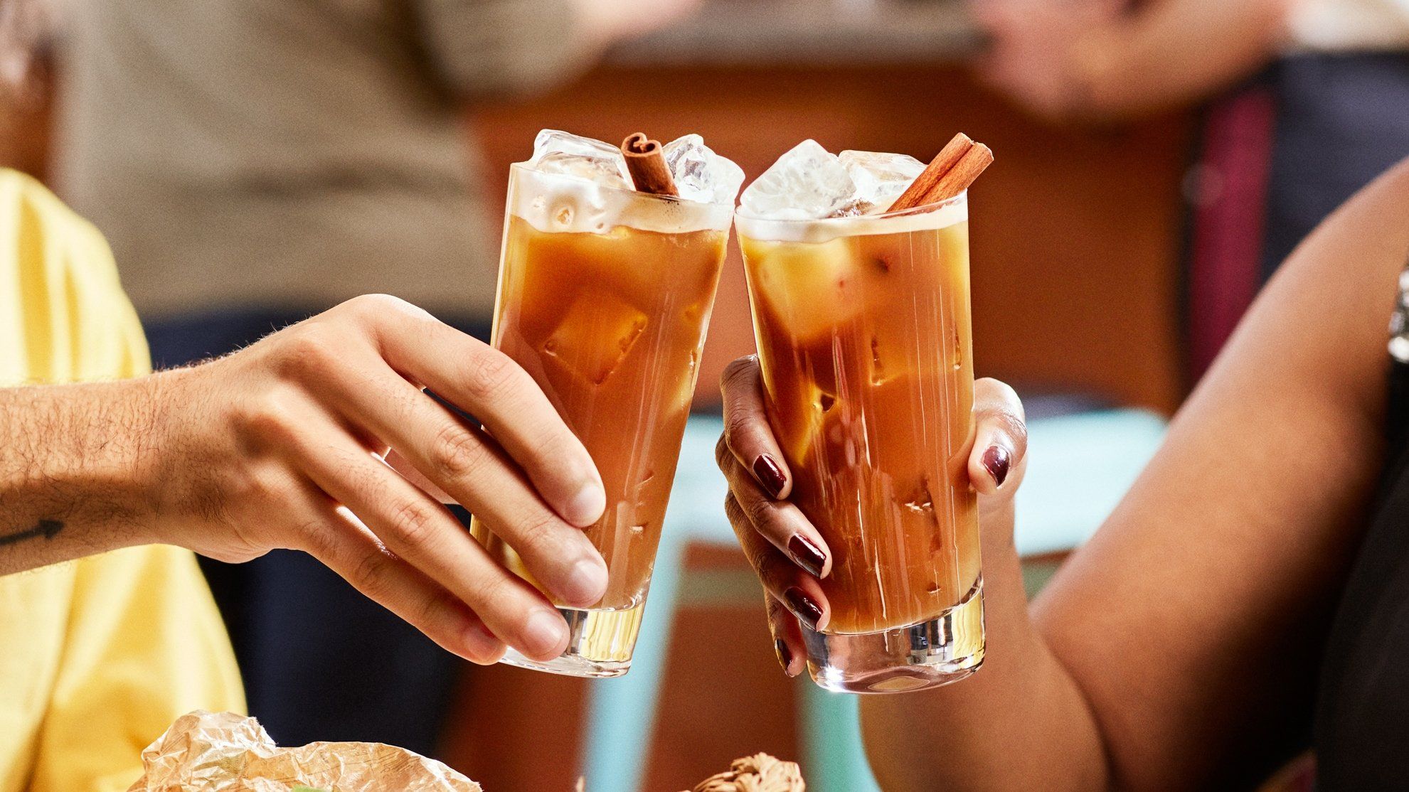 Kahlua spiked horchata cocktails being cheered
