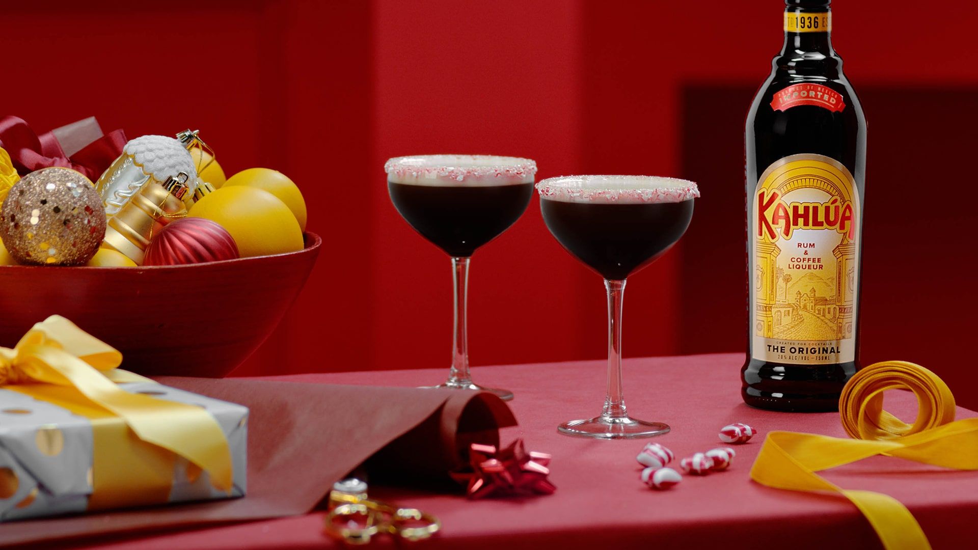 Kahlua pepermint espresso martini cocktail