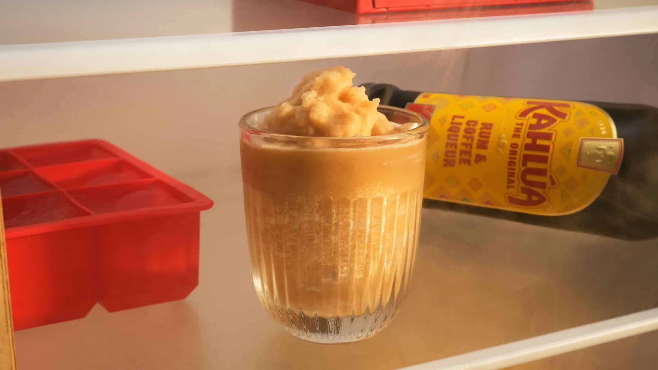 Kahlua frozen white Russian drink in the fridge