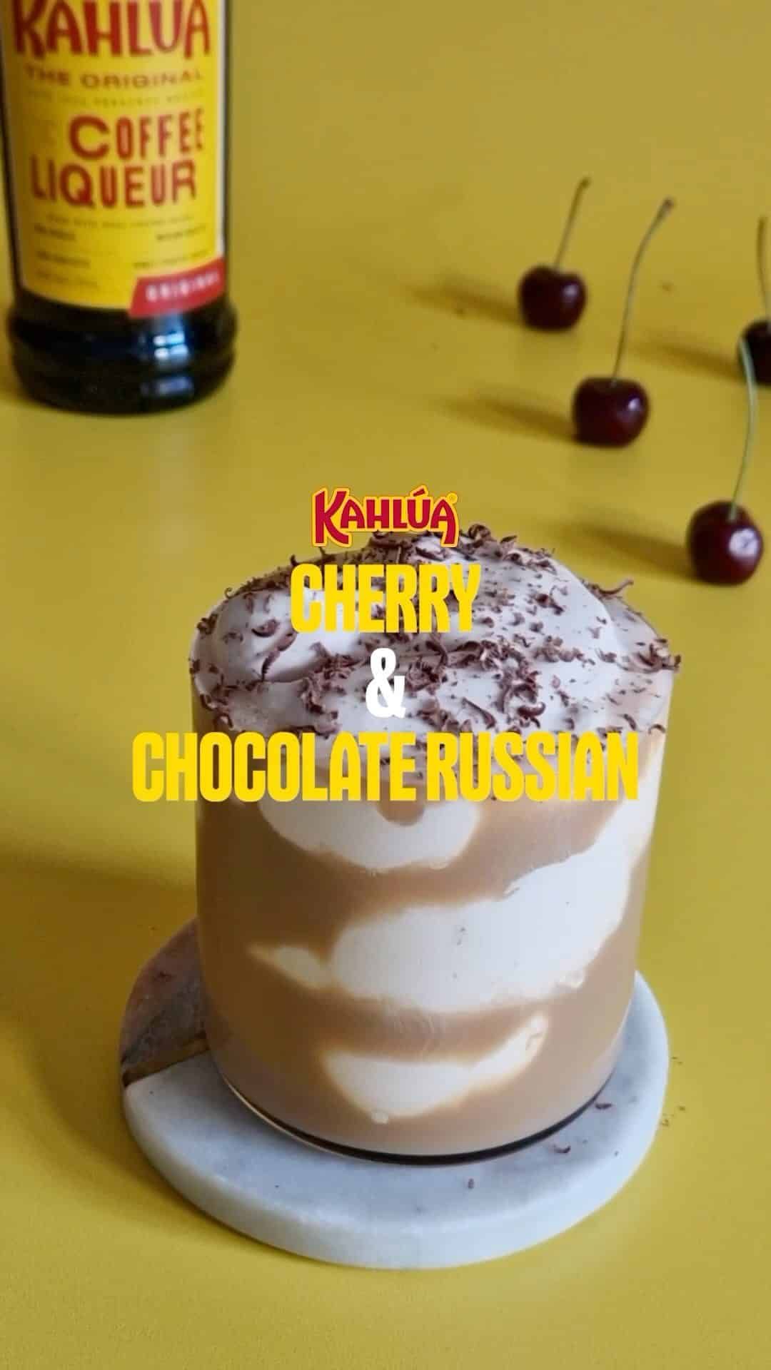 Kahlua Cherry and Chocolate Russian cocktail