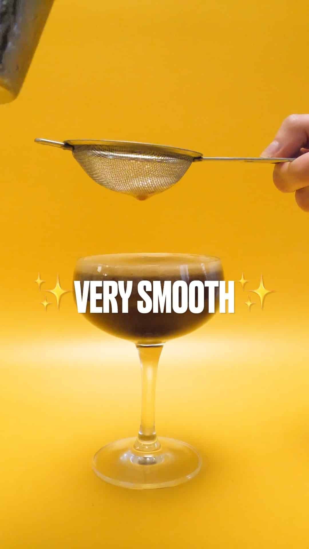 Pouring an espresso martini