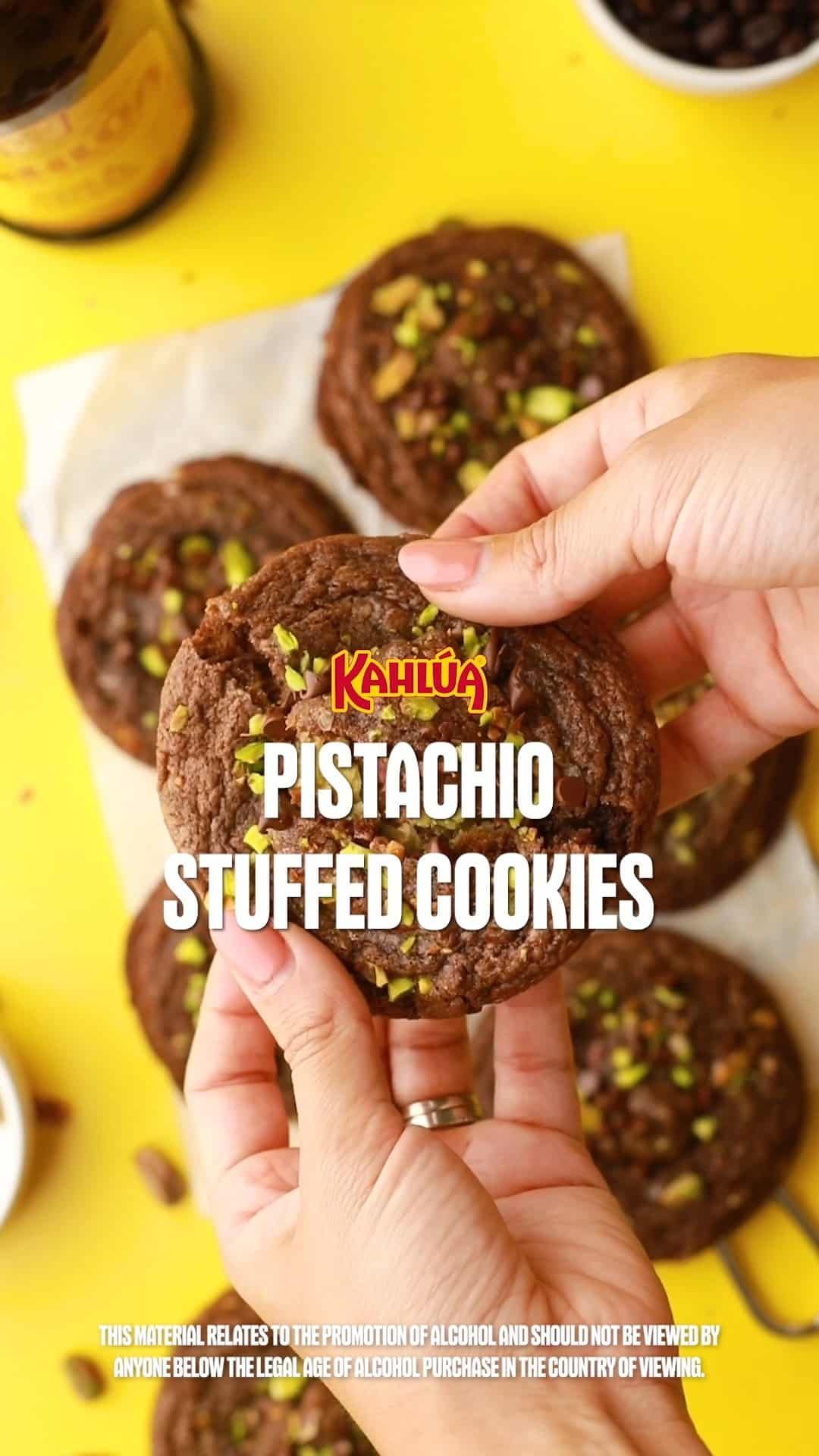 Pistachio stuffed cookies with Kahlua