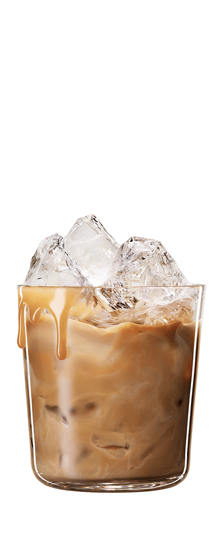 Kahlúa Dunkin’ Caramel swirl Sip in front of transparent background