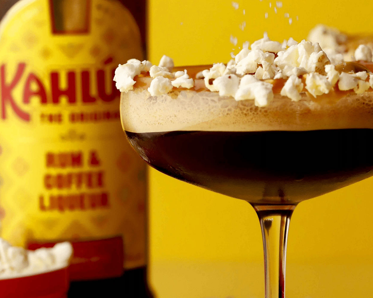 Salted dalgona popcorn espresso martini