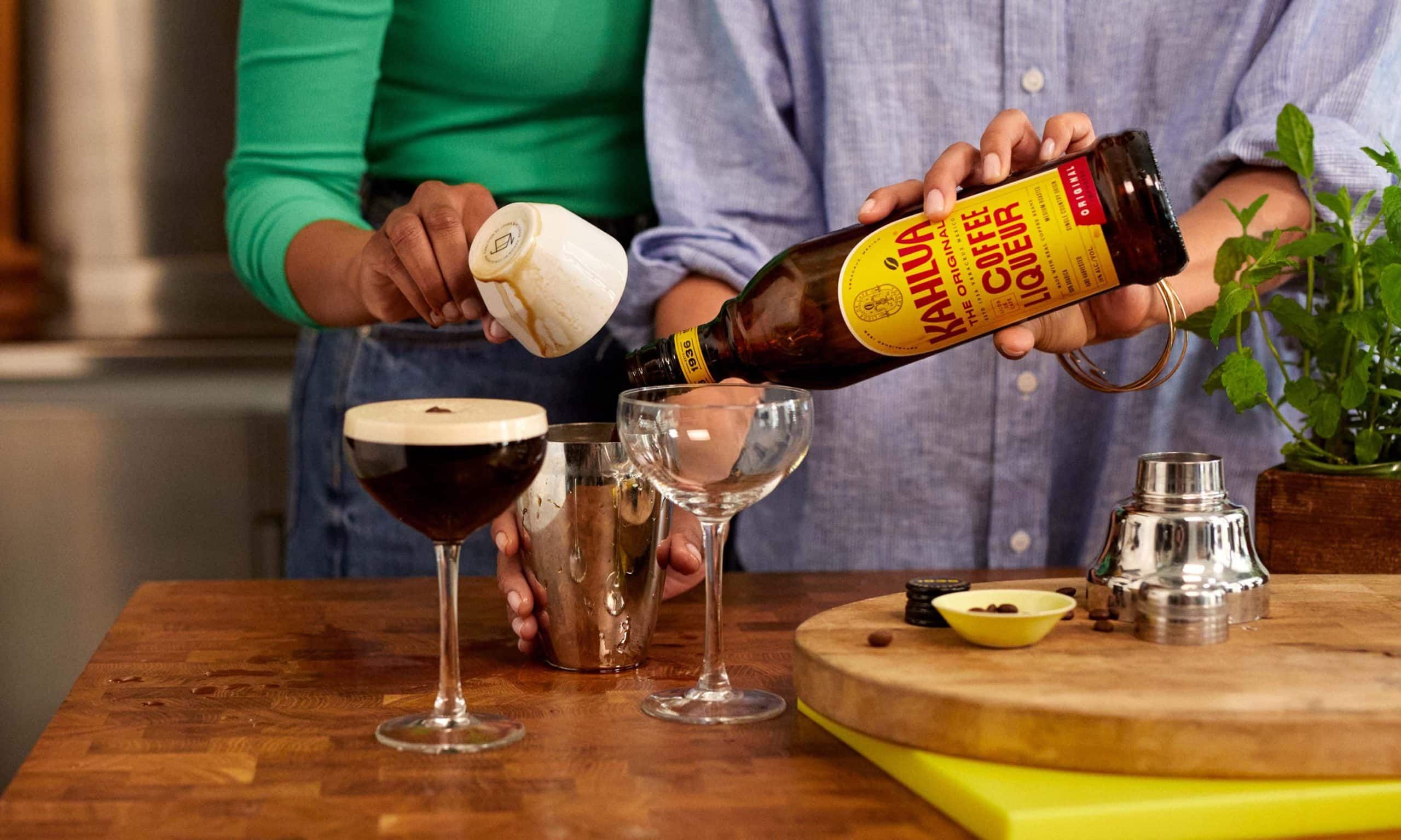 Espresso martinis being made at home