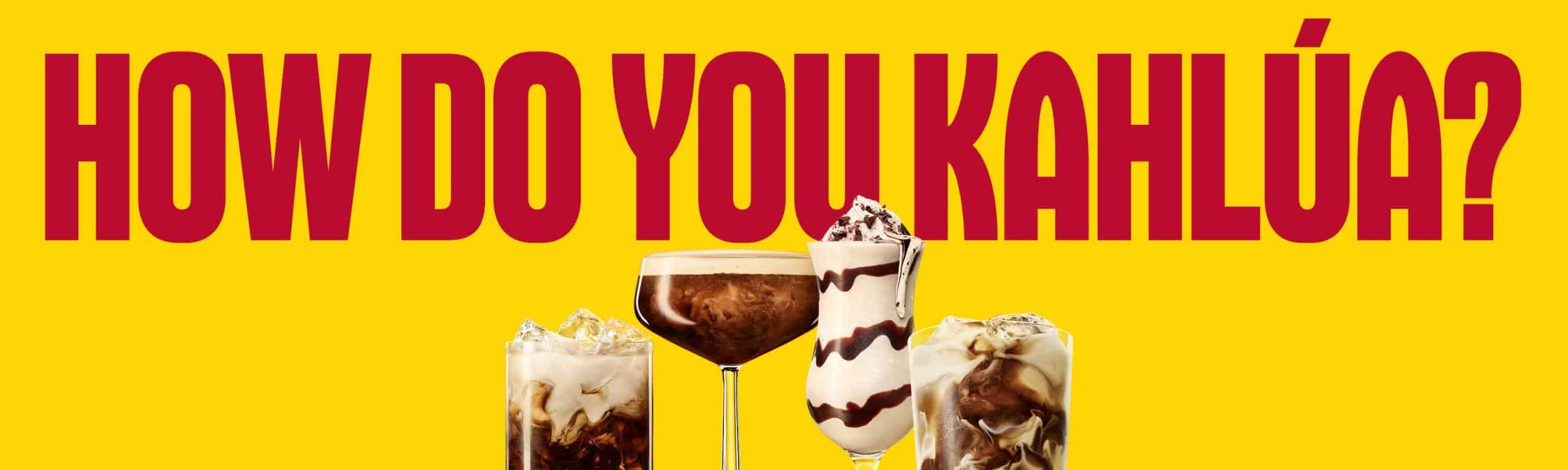 How do you know Kahlua text written above 4 kahlua cocktails