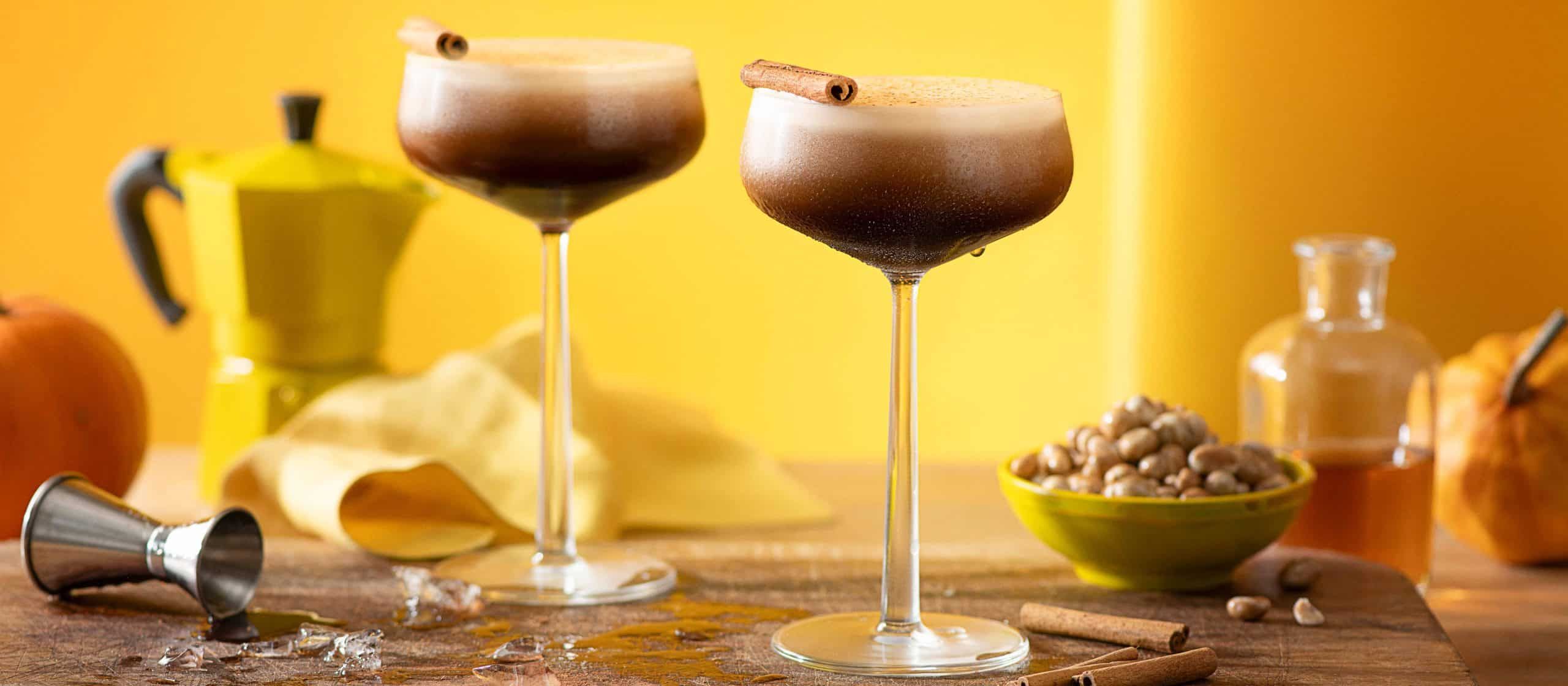 Pumpkin spice espresso martinis