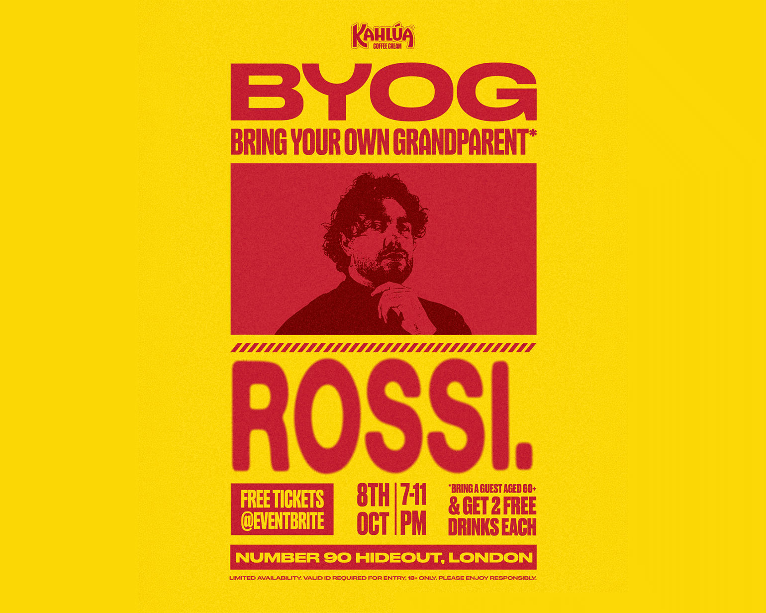Poster for BYOG event with DJ Rossi